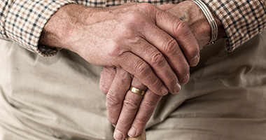 A close up of a widower's hands.